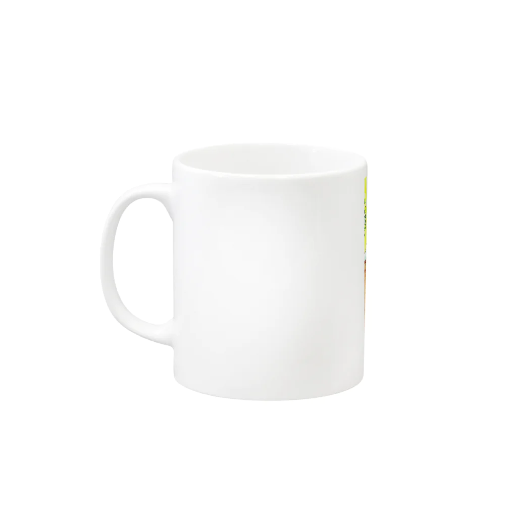 田村美穂のアボカドグリーンカレーグッズ Mug :left side of the handle