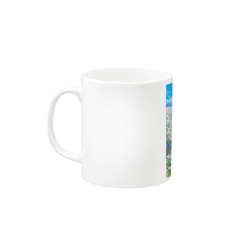 デザイナーリトマム⭐のおみせのNemophila by Little Mom Mug :left side of the handle