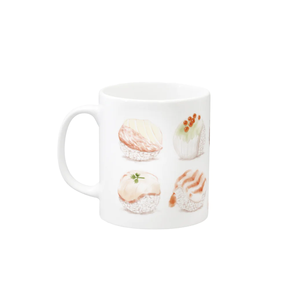 Miho MATSUNO online storeのSushi Parties Mug :left side of the handle