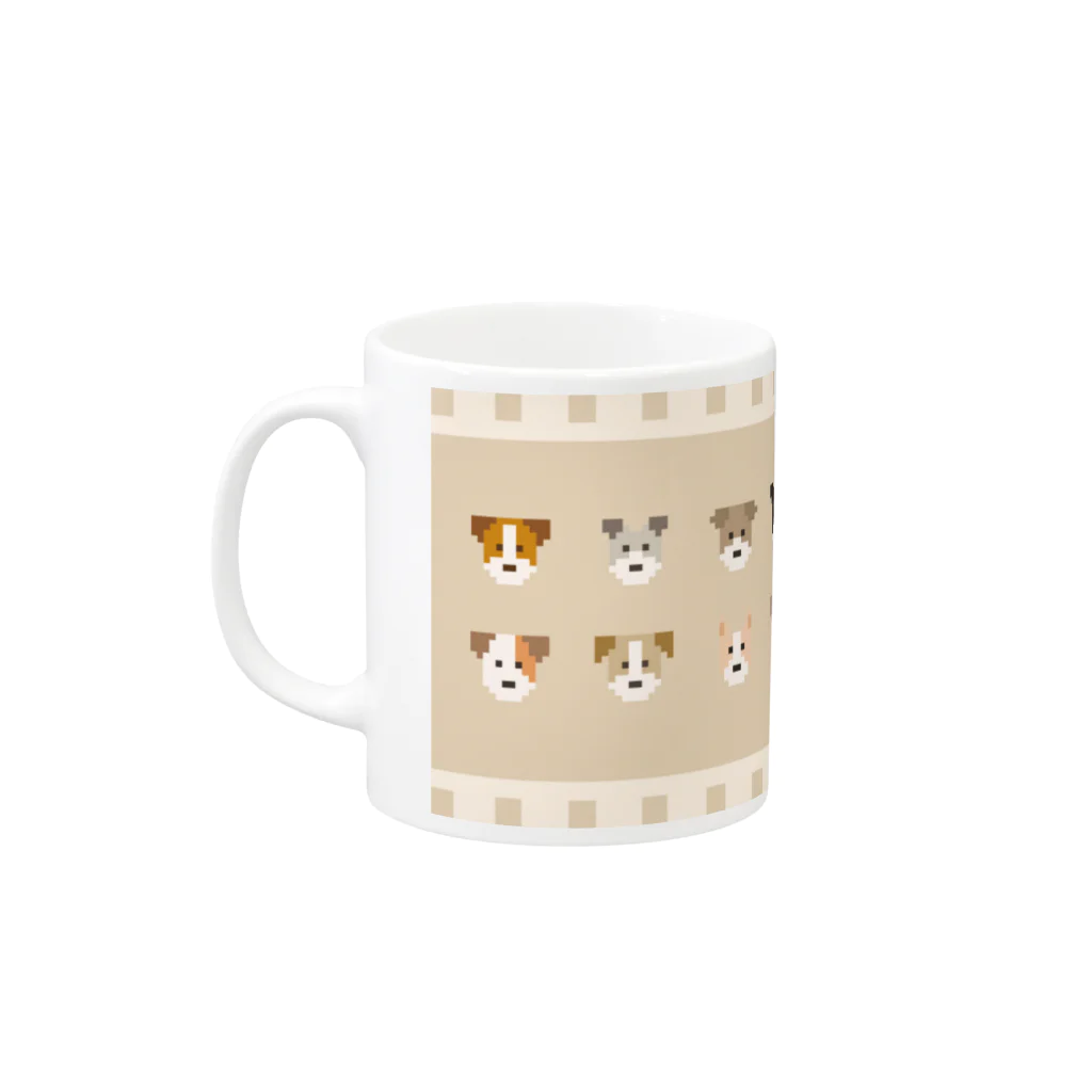 ゆいたっく／犬イラストのJack Russell Terrier Mug :left side of the handle