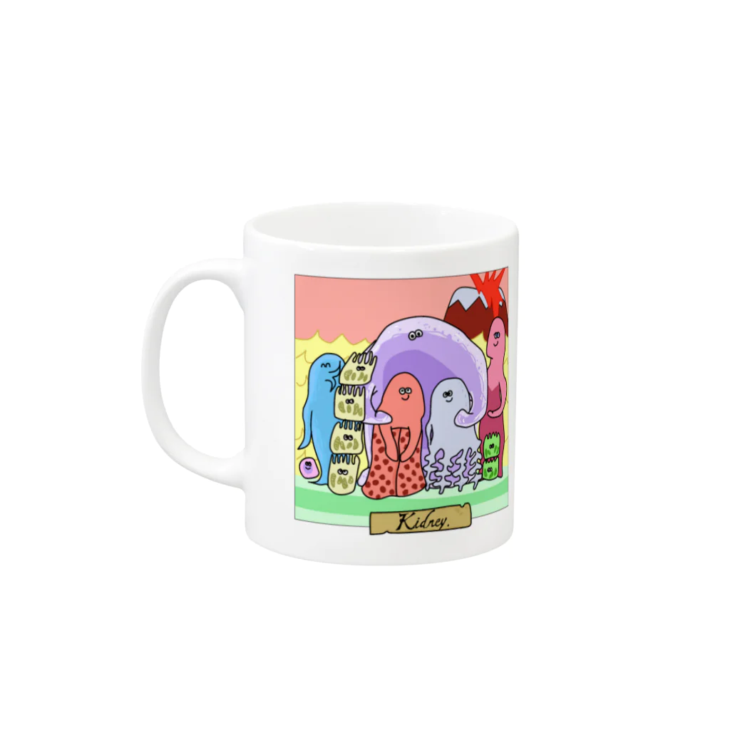 ポドサイトくん/ Podocyte-kunの腎臓家族写真マグ Mug :left side of the handle