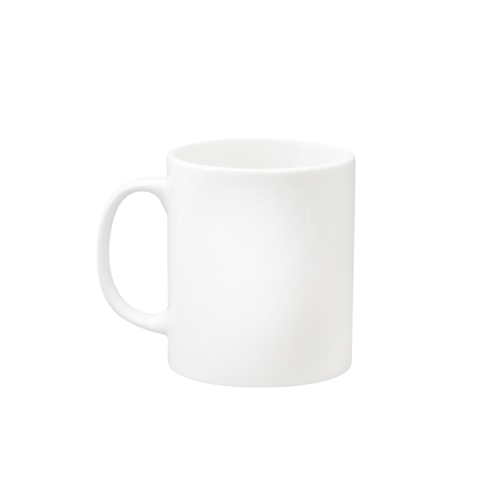 PALA's SHOPの和柄　白と黒　花模様　(色なし) Mug :left side of the handle