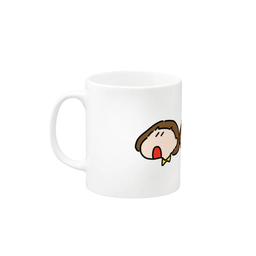 ▷            chiroruのおかっぱちゃん( カラー ) Mug :left side of the handle