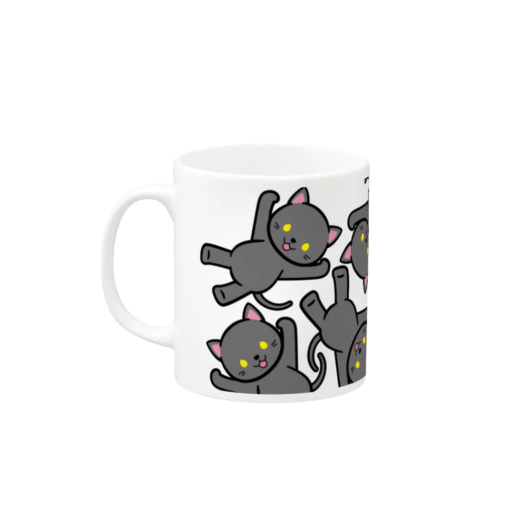 にこねこ【保護猫の保育園】のボンちゃんマグ Mug :left side of the handle