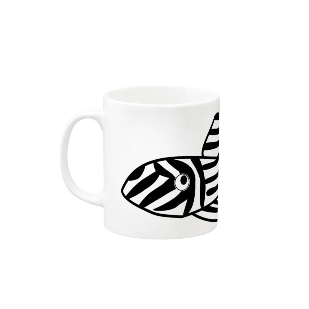 P-Life【プレコ暮らしのプレコグッズ】の【インペリアルゼブラプレコ3】 Mug :left side of the handle