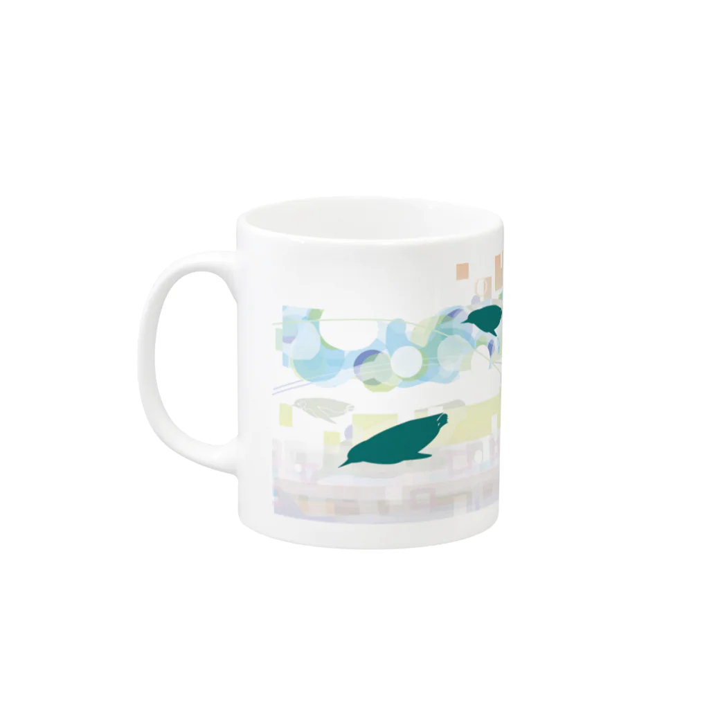 ペンギンパカリの四季（ペンギン遊泳） Mug :left side of the handle