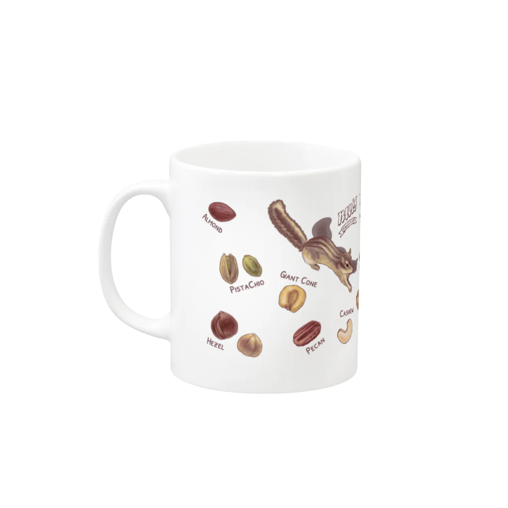 huroshikiのNUTS collection ナッツコレクション(雑貨用) Mug :left side of the handle