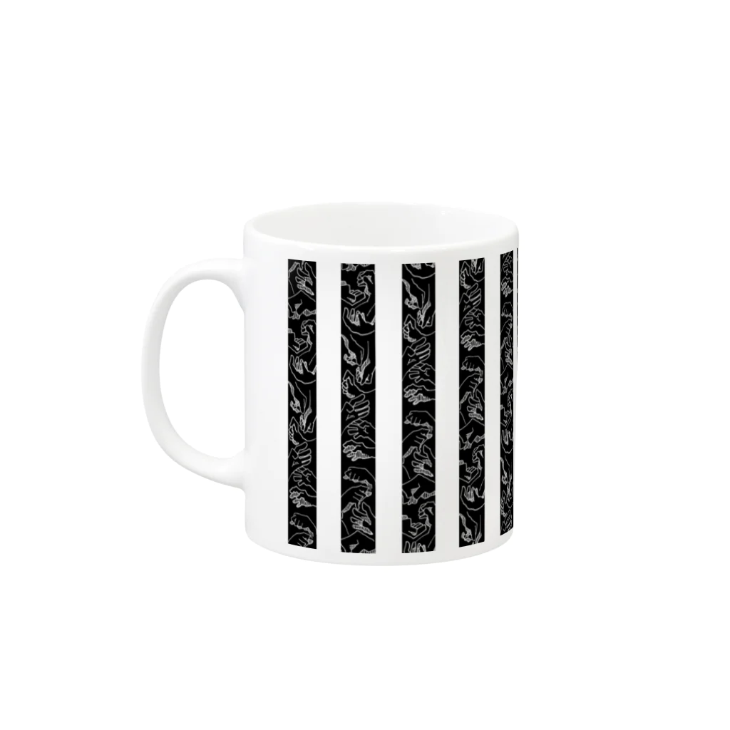 いわし.てんのおててボーダー Mug :left side of the handle