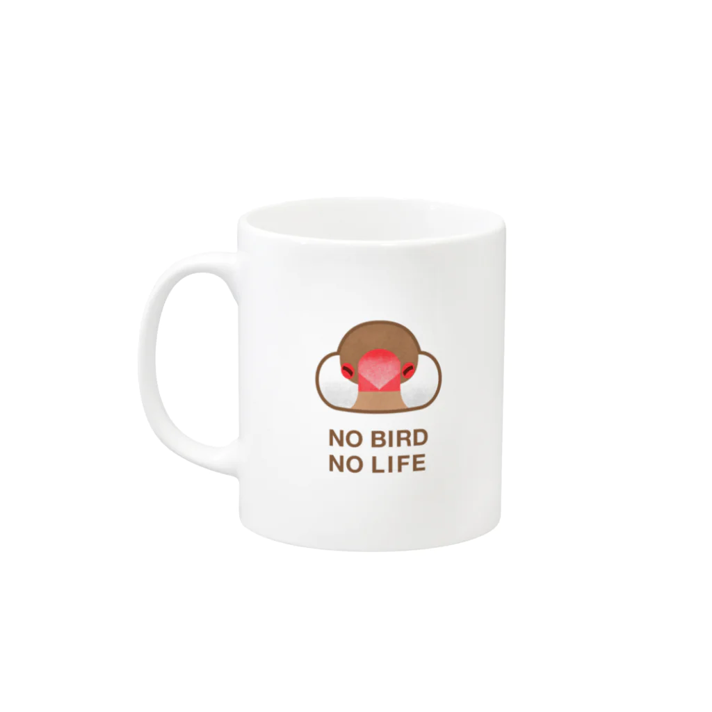 MochishopのNO BIRD NO LIFE シナモン文鳥マグカップ Mug :left side of the handle