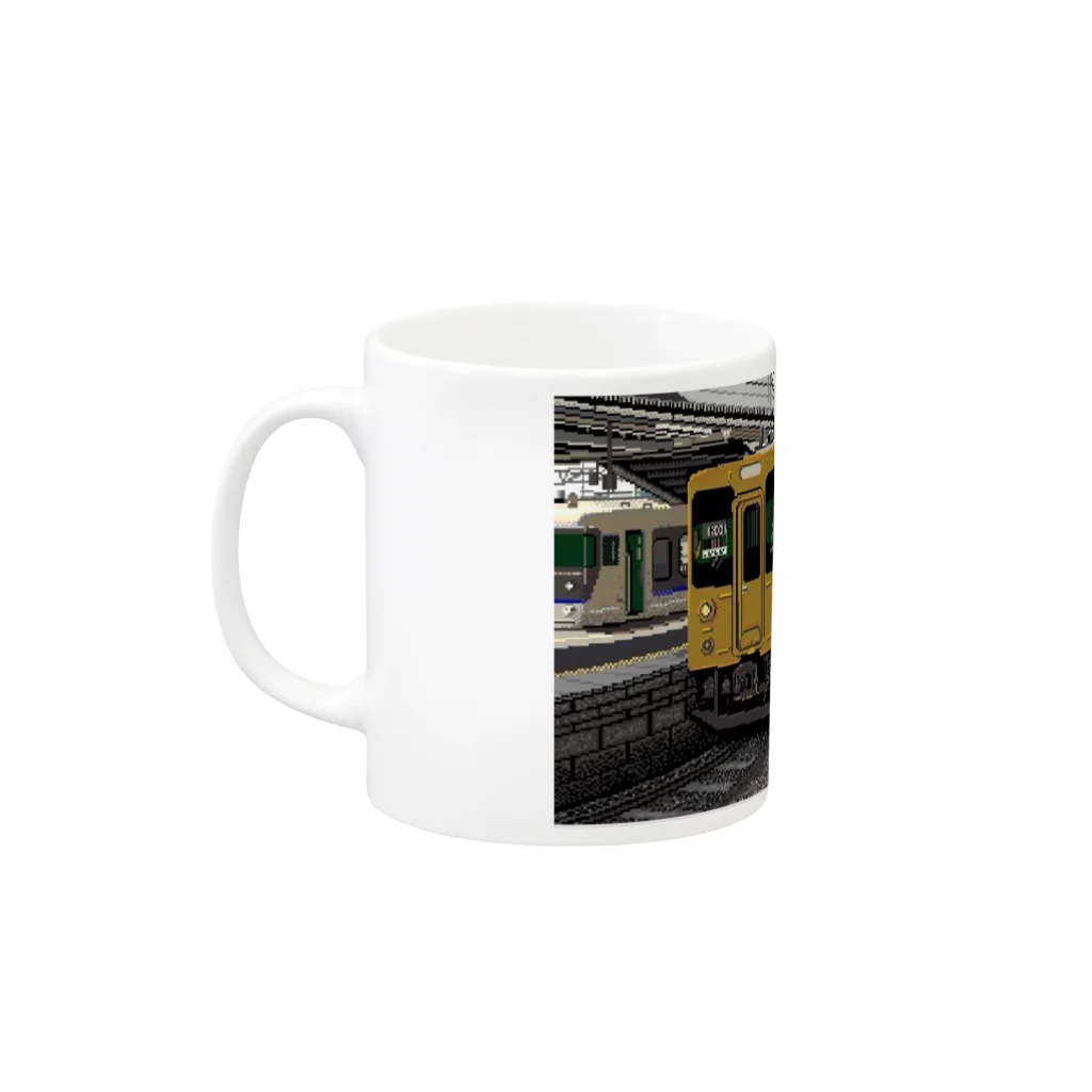 真志(ドット絵絵師として活動中)の115系電車(からし色) Mug :left side of the handle