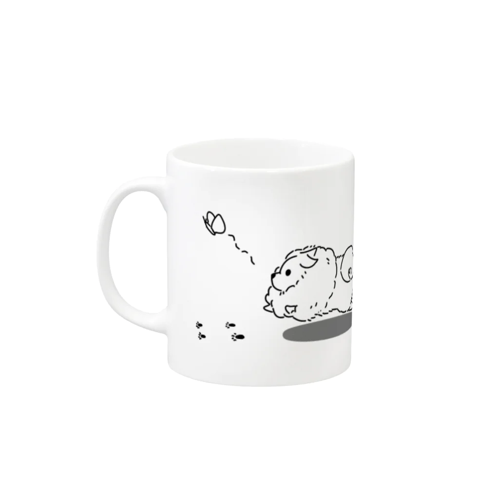 ぽめしょっぷの追うぽめ、逃げる蝶 Mug :left side of the handle