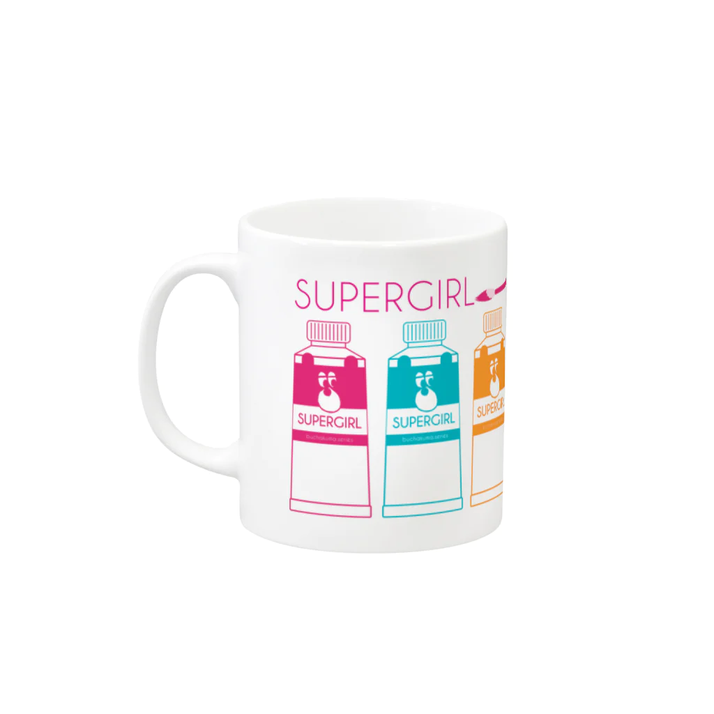 Supergirl Galleryのぶちゃくま。絵の具セット マグカップの取っ手の左面