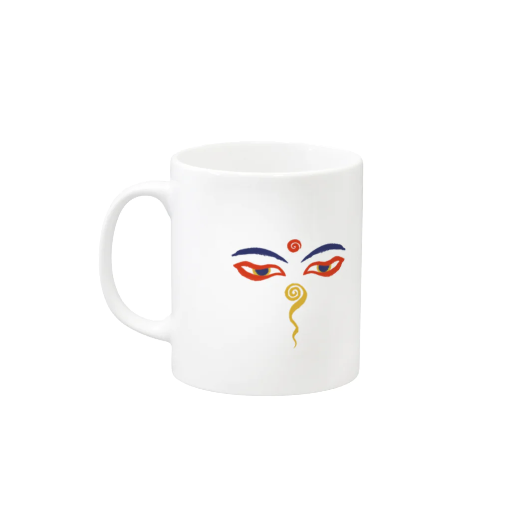 IZANAMI by Akane YabushitaのWisdom Eyes（ブッダの瞳） Mug :left side of the handle