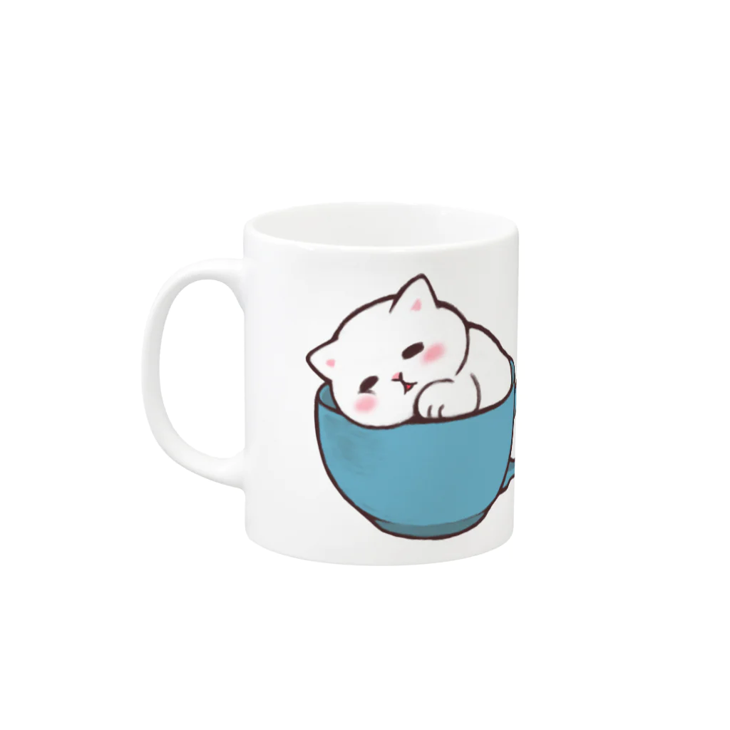 ふわにゃんshopのすやすや(雑貨) Mug :left side of the handle