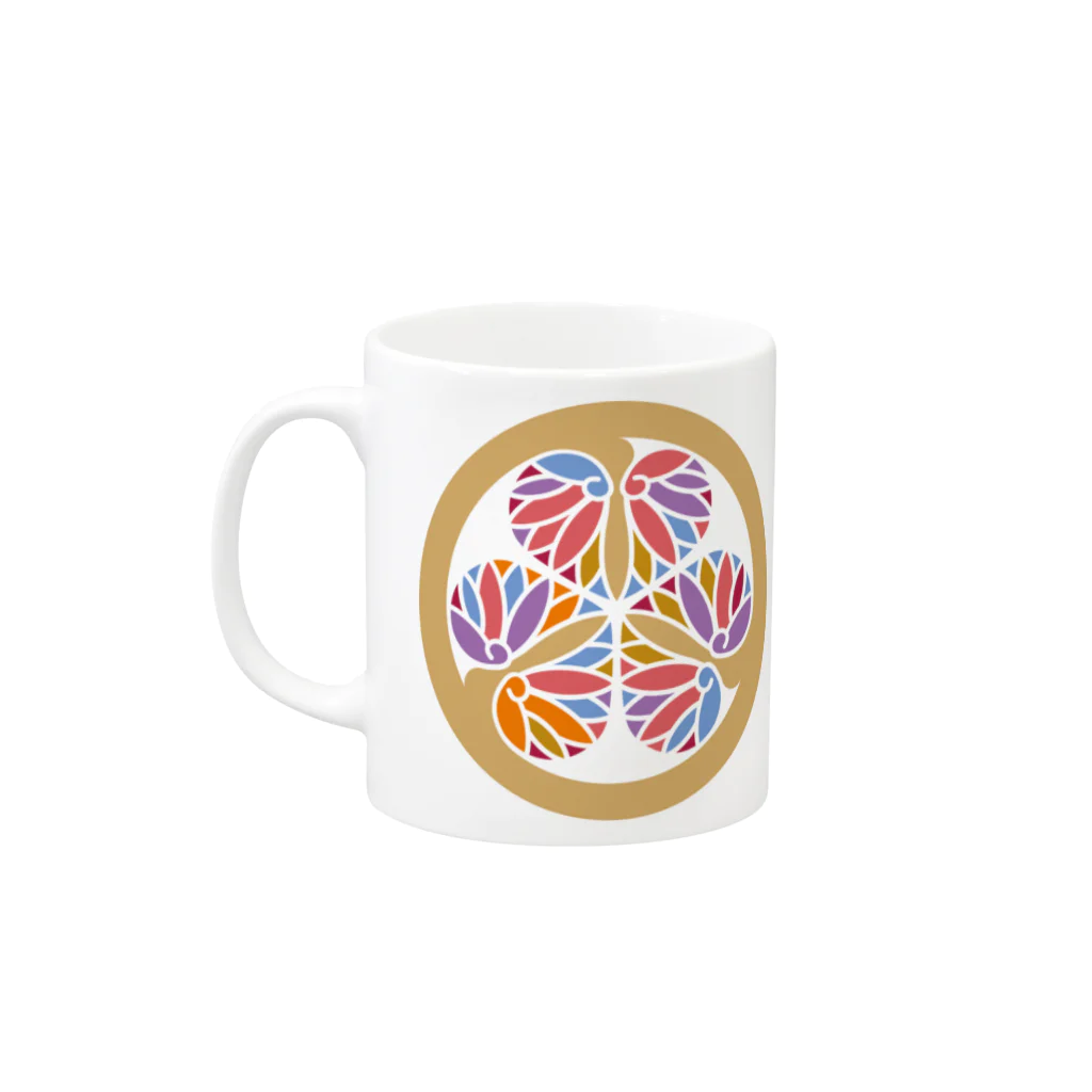 色重ね家紋／colorful_kamonの三つ葉葵［色重ね家紋］マグカップ Mug :left side of the handle