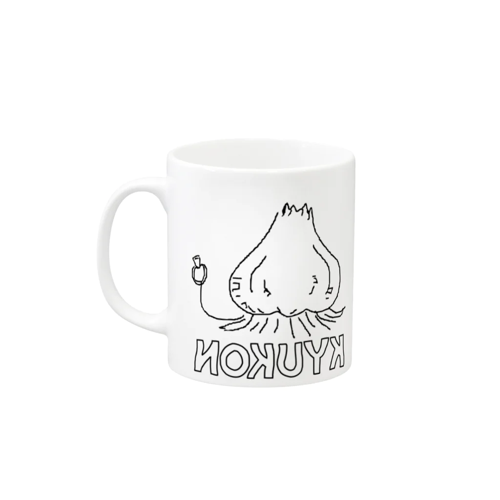 トシゾーのSUZURIのとこのキュウコン Mug :left side of the handle