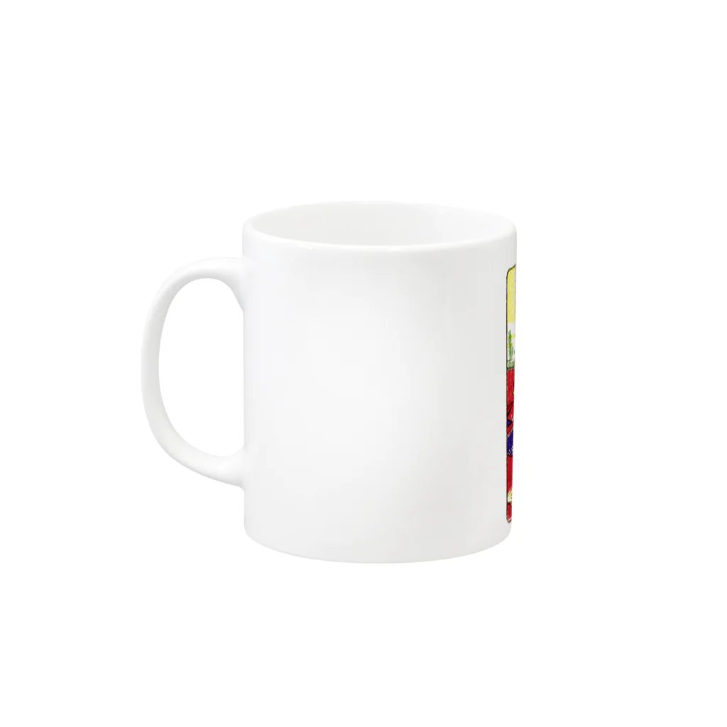 地歌箏曲グッズのお店の三曲合奏の図（背景無地ver） Mug :left side of the handle