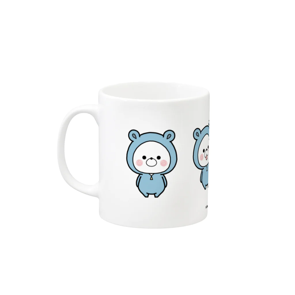 くまぽこSUZURI店のくまぽこ４ポーズ Mug :left side of the handle