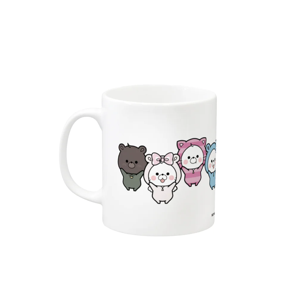 くまぽこSUZURI店のくまぽこと10匹の仲間達 Mug :left side of the handle