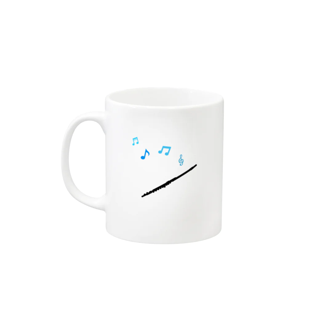 要田詩織のモフShop🐕のシロとフルートマグカップ Mug :left side of the handle