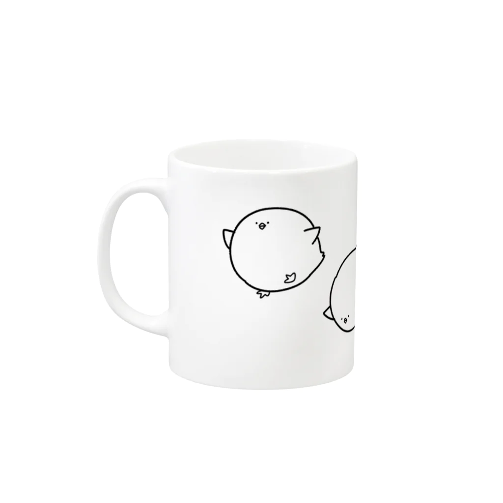 はいとりさんグッズショップの自由なはいとりさん Mug :left side of the handle