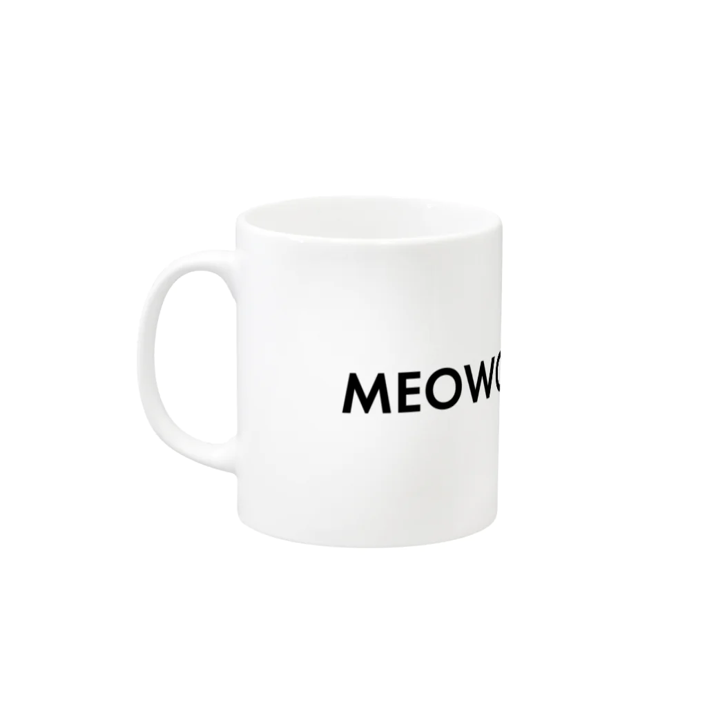 MeowonderoomWearのオシャレモダンロゴ Mug :left side of the handle