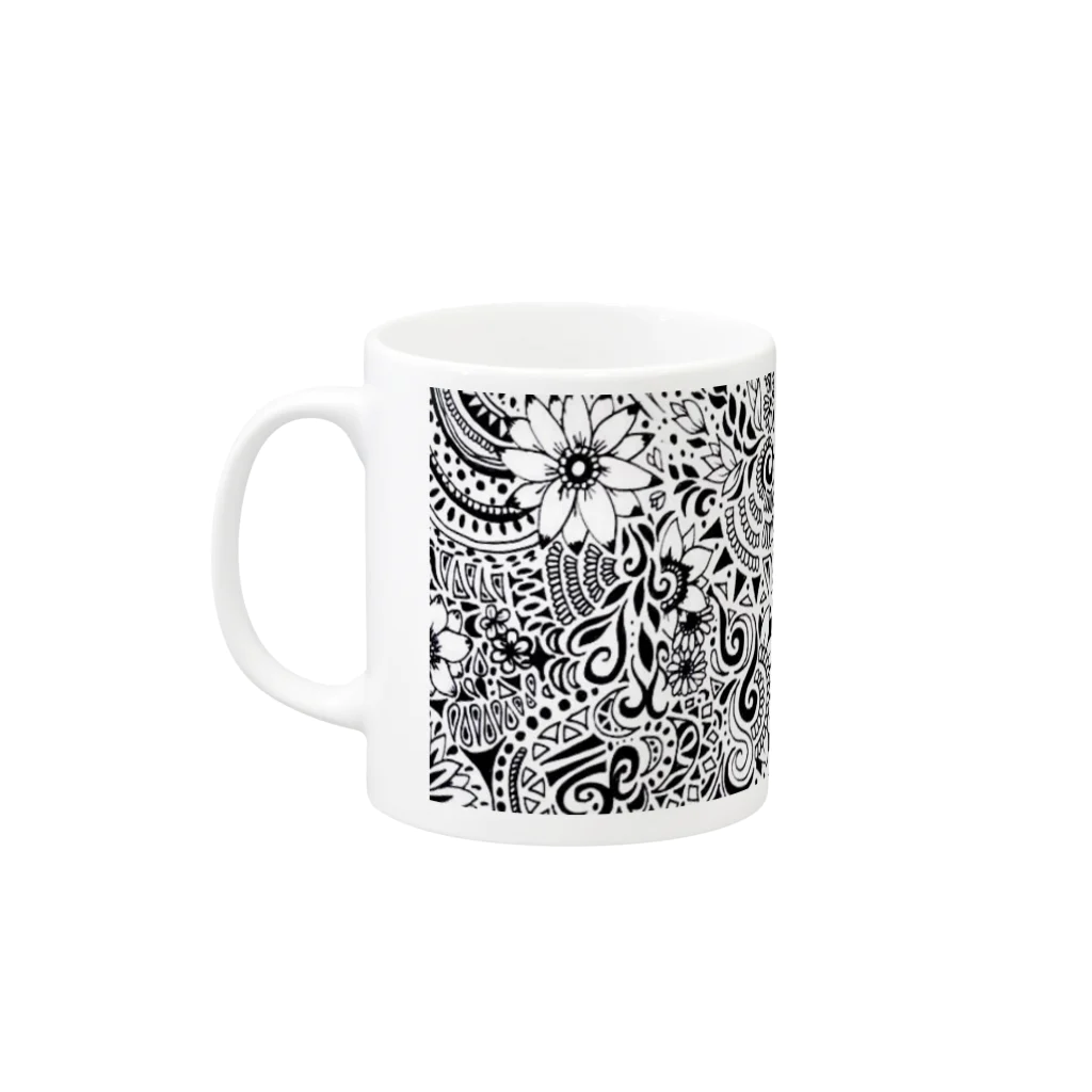 marbleSmileのごちゃ花 Mug :left side of the handle