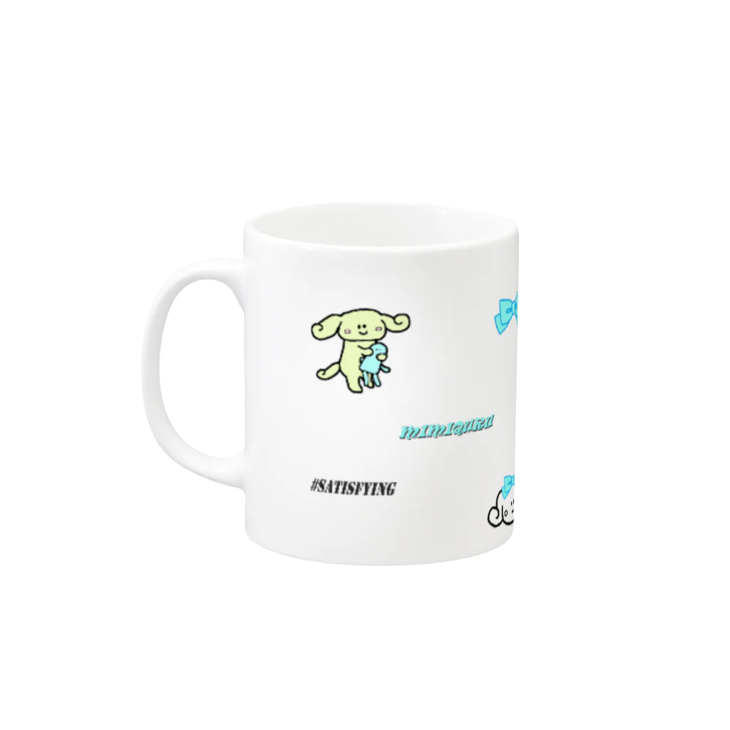  #satisfyingのMIMIQURU ミミキュル Mug :left side of the handle