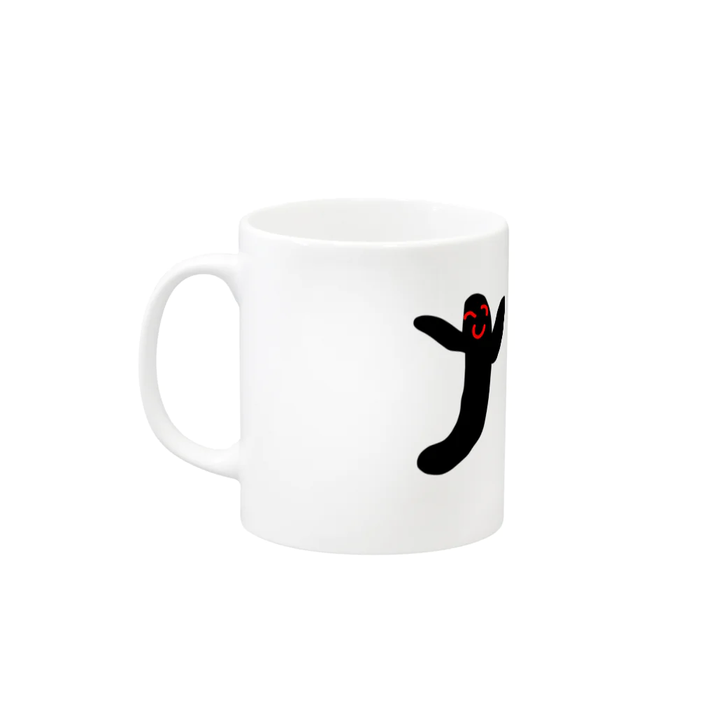 Marshmallowのブラックコブラ Mug :left side of the handle