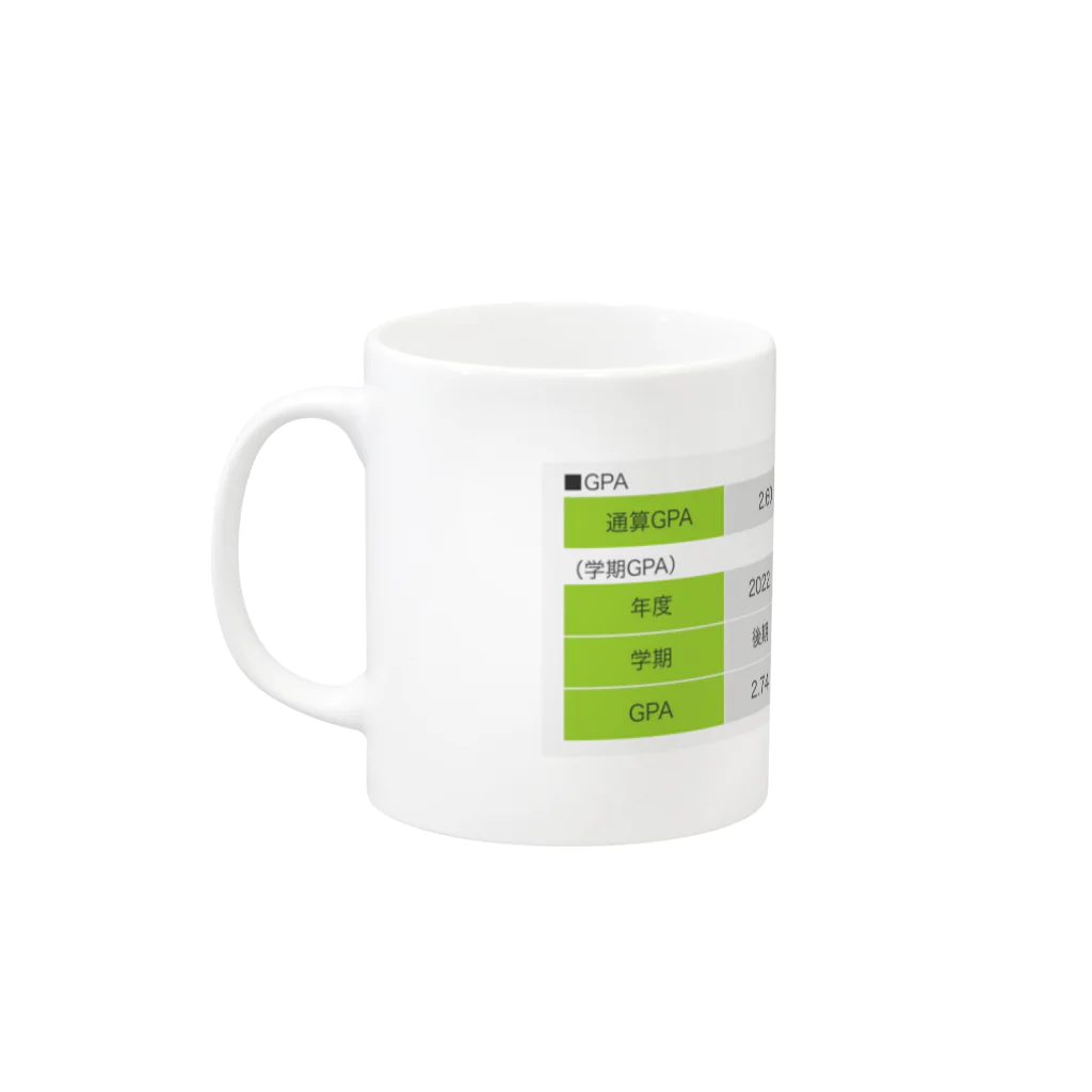 学食のビーフカレーをこよなく愛する大学生の世にも微妙なGPA Mug :left side of the handle