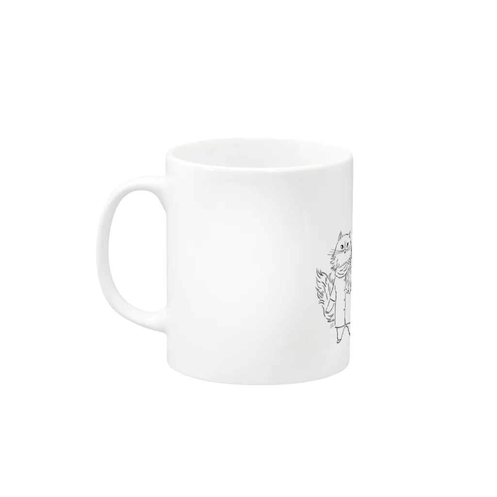 カイム【kymn】の裏庭のぎゅっkymn線画 Mug :left side of the handle