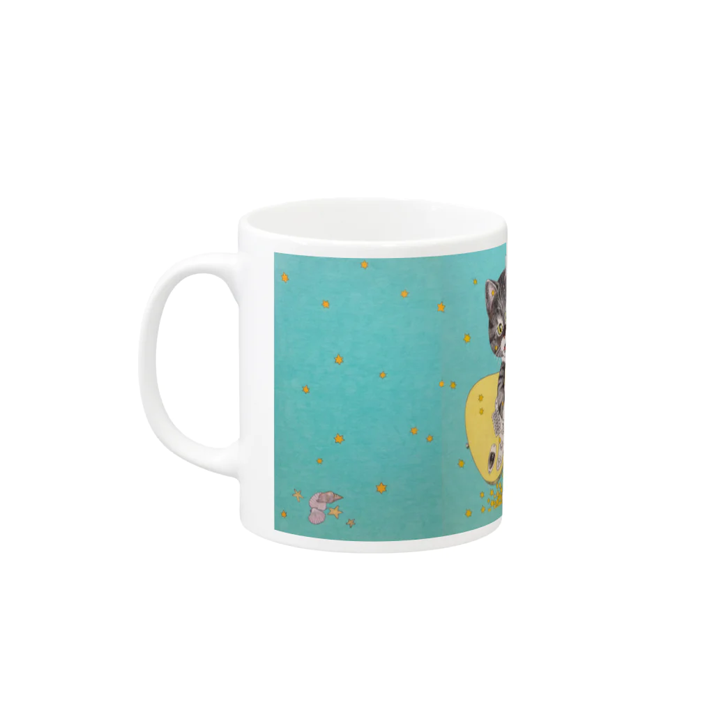 atelier-meicoのギターと猫 Mug :left side of the handle