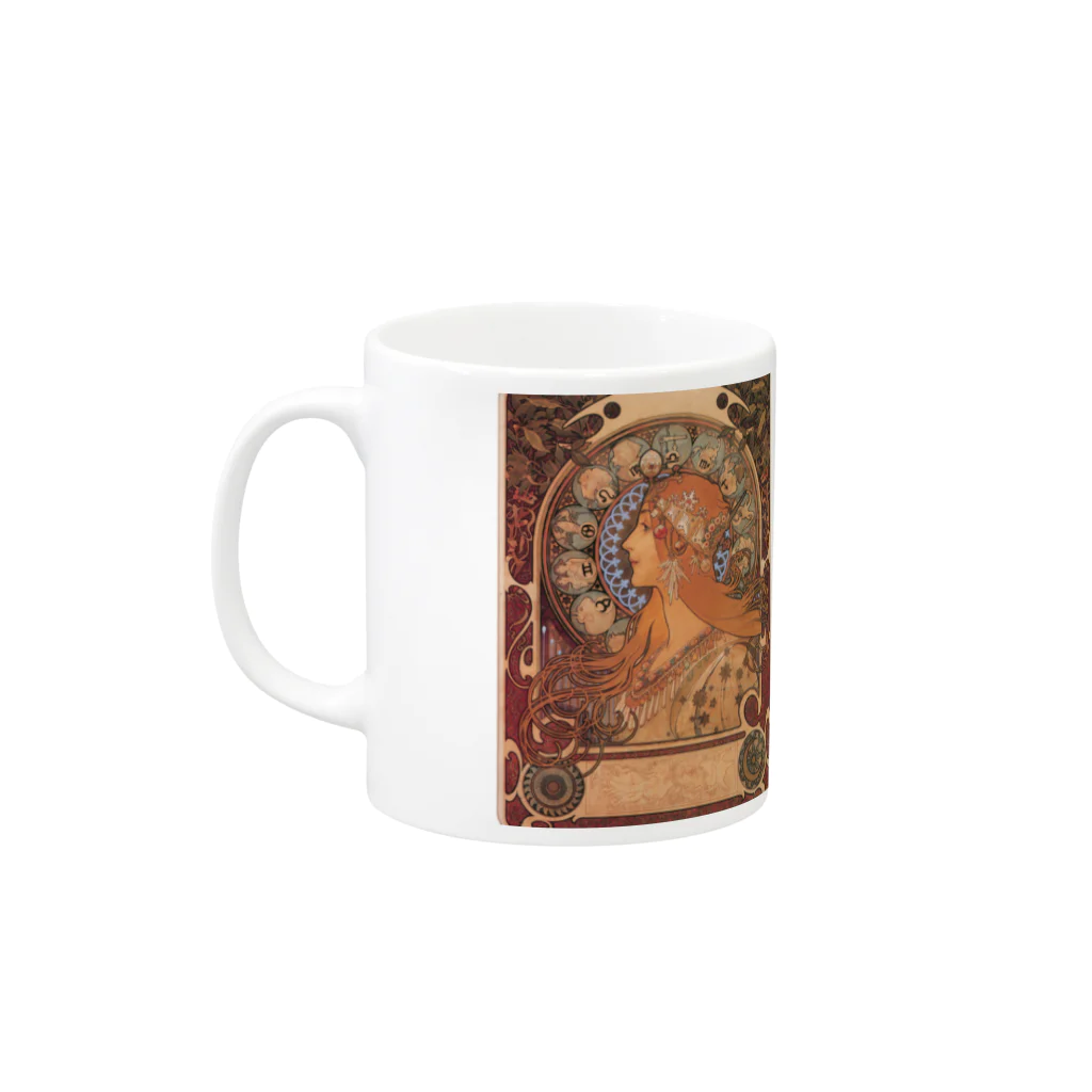 SONOTENI-ARTの014-003　アルフォンス・ミュシャ　『黄道十二宮』　マグカップ Mug :left side of the handle