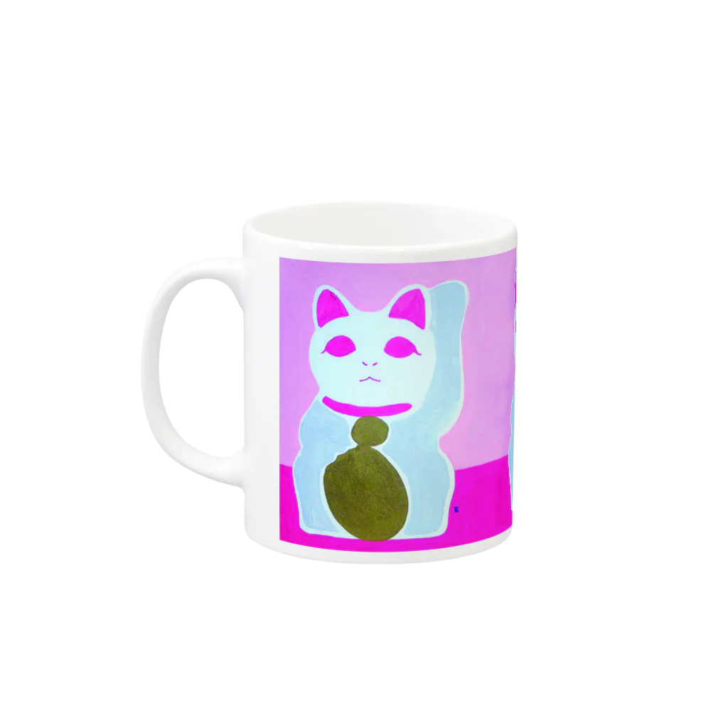 AceMori Galleryのlove neko /愛猫　マグカップ Mug :left side of the handle