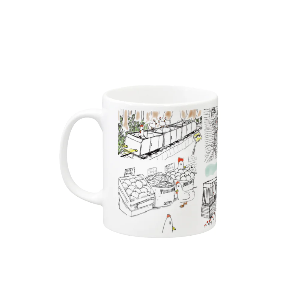 chii-maのにわとり Mug :left side of the handle