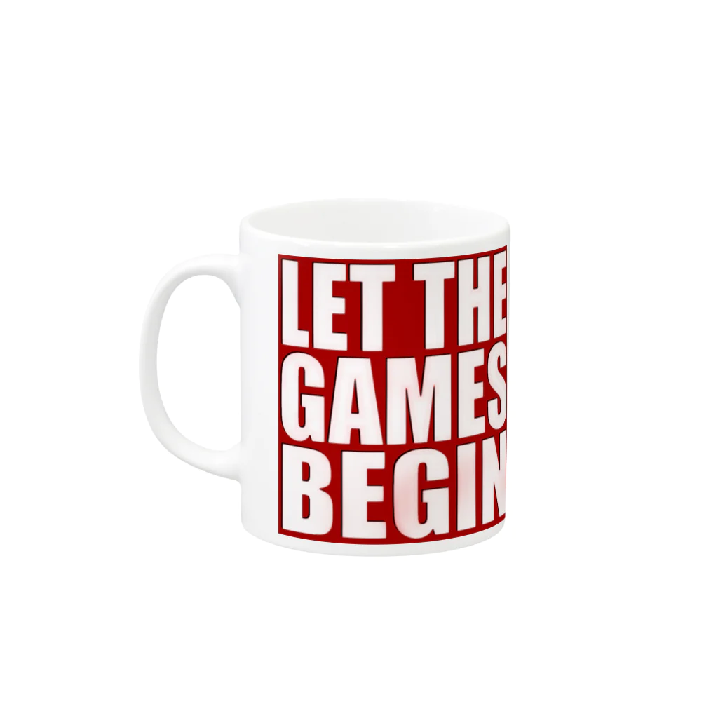 キューカンバー・ガールのLet the games begin. Mug :left side of the handle