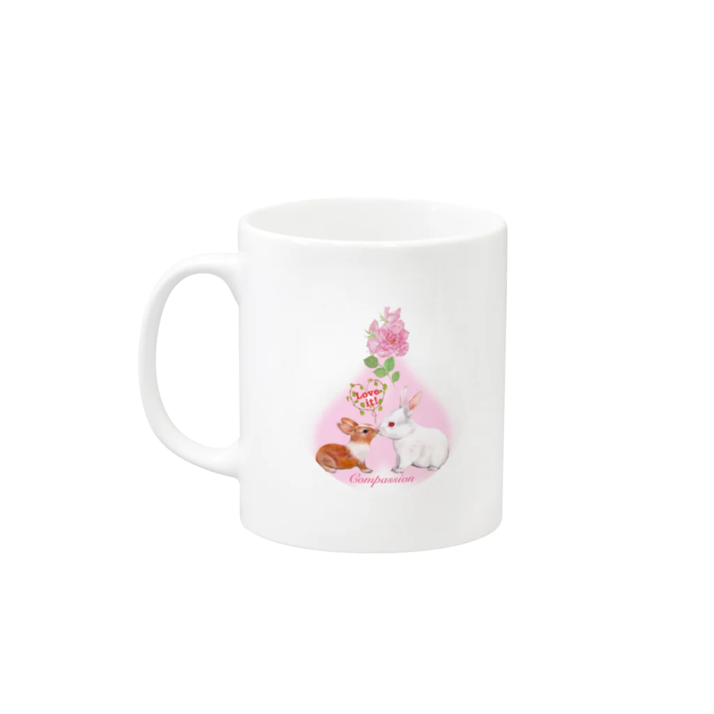 idumi-artの白うさぎ　matrixバージョン Mug :left side of the handle