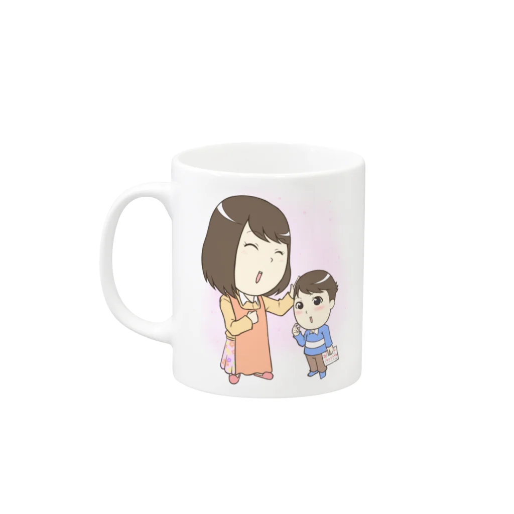 冬川広幸の母と子供 Mug :left side of the handle