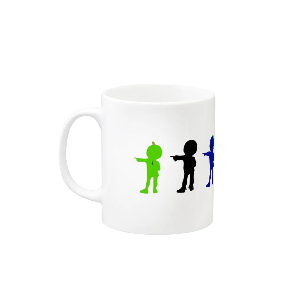 アホ顔ダブルフォース🌍SUZURIのいつものアホ4人 Mug :left side of the handle