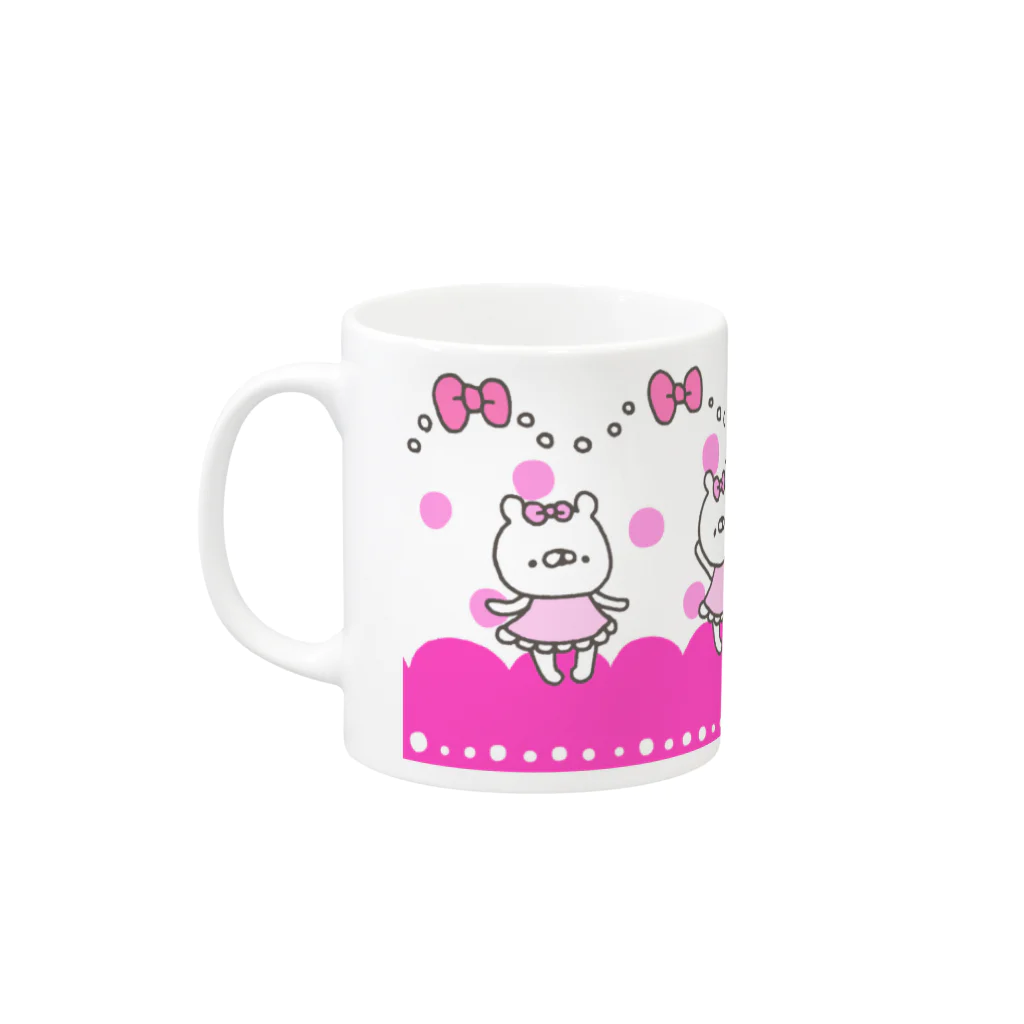 ♡enacoco♡のくまやん。姫マグ Mug :left side of the handle