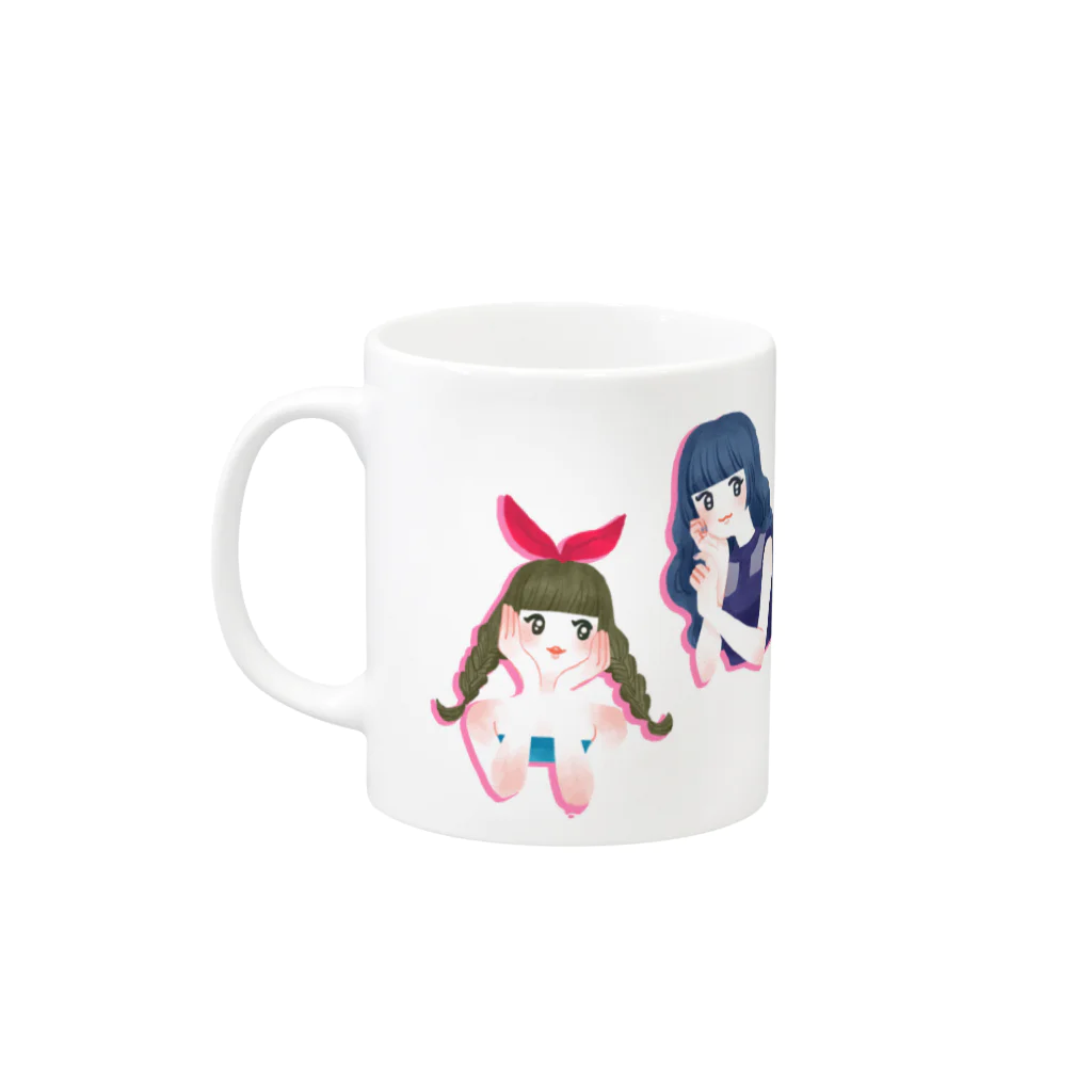 ぷくぷくマーケットの夢見る女の子 Mug :left side of the handle