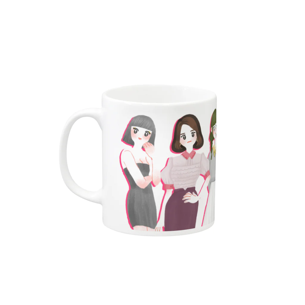 ぷくぷくマーケットのおんなのこたち Mug :left side of the handle