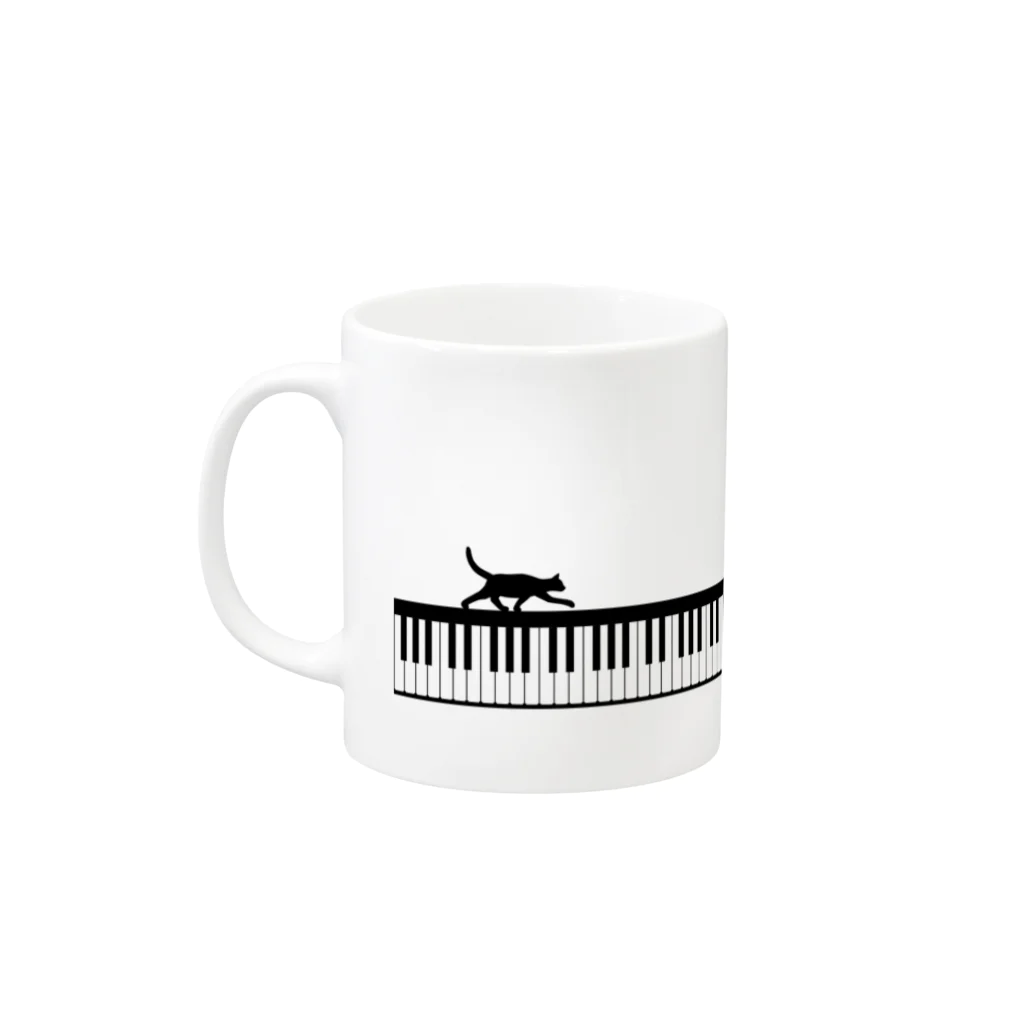 SHOP KazzBのネコとピアノ (MUG) マグカップの取っ手の左面