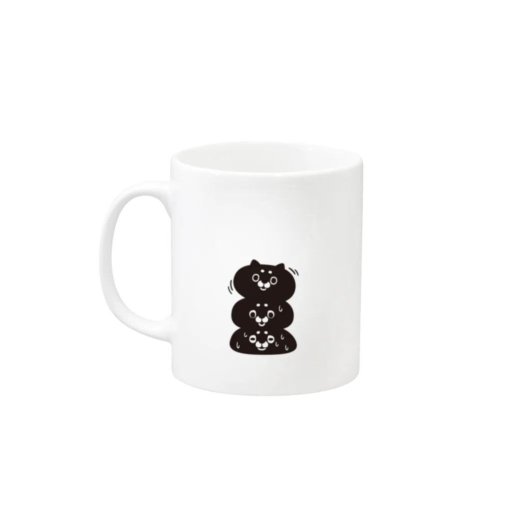 フジイチ（LINEスタンプ販売中）のくろまろニャンコ Mug :left side of the handle