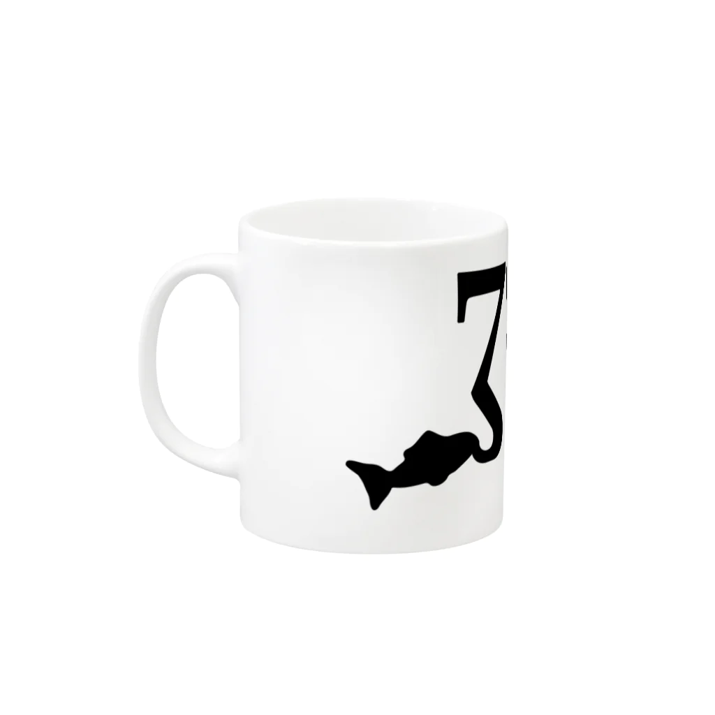セブンシーズ Online StoreのSeven Seas モチーフロゴ（黒文字） Mug :left side of the handle