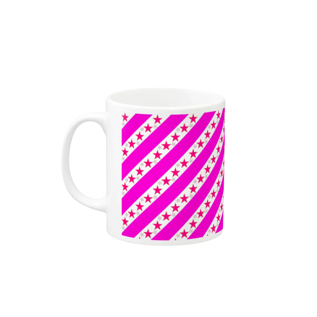 カラフル☆ライフのキュート☆ピンク☆ストライプ Mug :left side of the handle