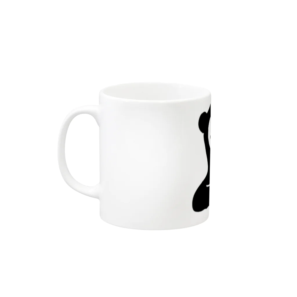 ナラティヴ・ラボ マーケットのくまざわくん（ブラックライン） Mug :left side of the handle