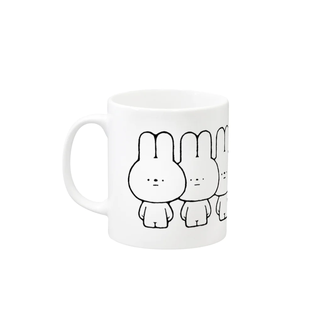 こつｗのおみせの量産うさぎ 整列 Mug :left side of the handle