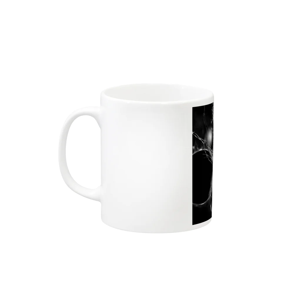 StrongFeelingのBlack drawing Mug :left side of the handle