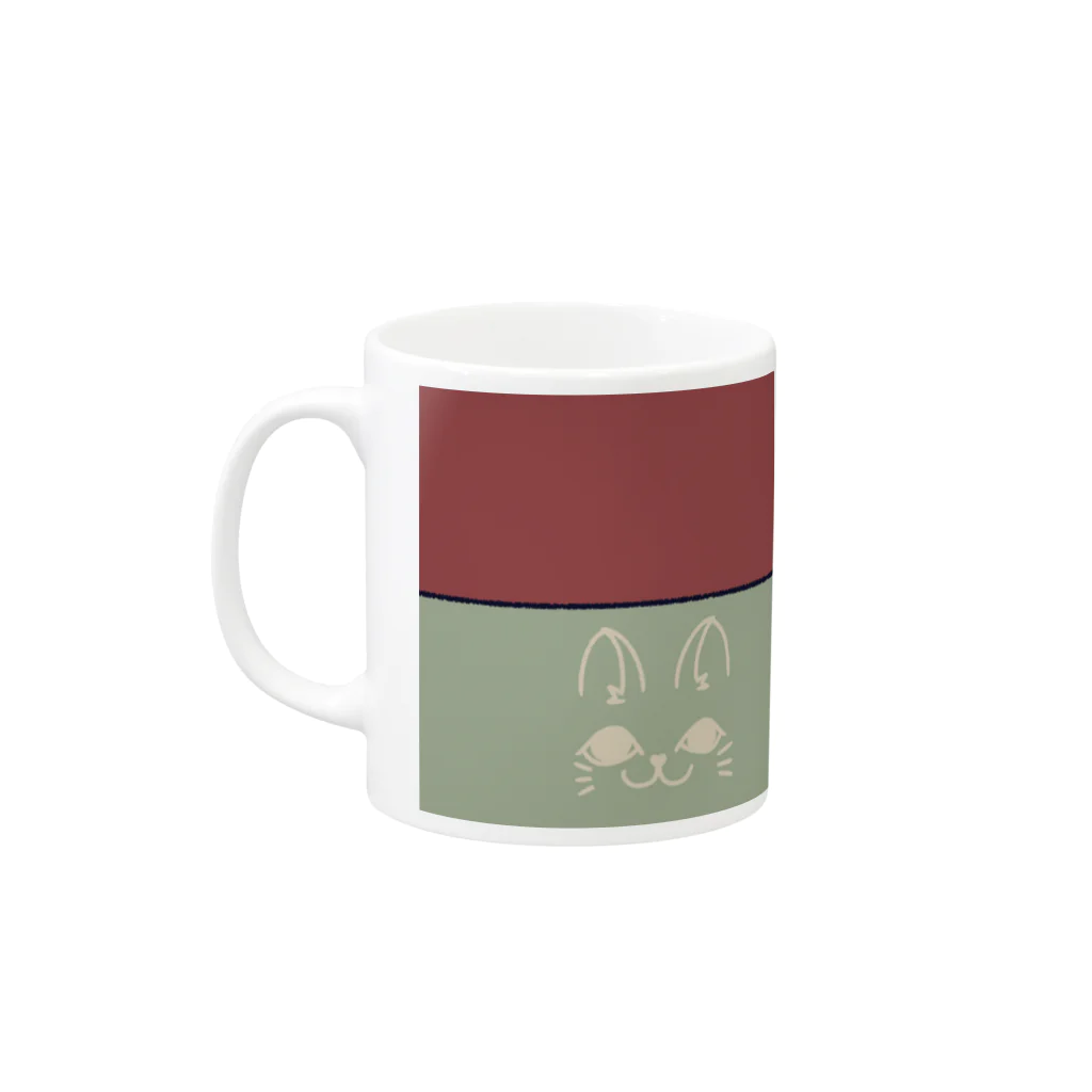 山葵あやめのネコちゃんカップ Mug :left side of the handle